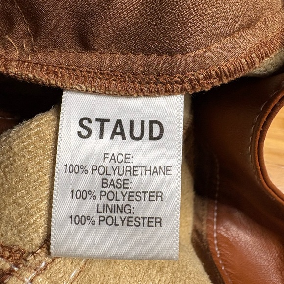STAUD- Elliot Faux Leather Pants in Color Whiskey. Size 10 - Picture 8 of 13